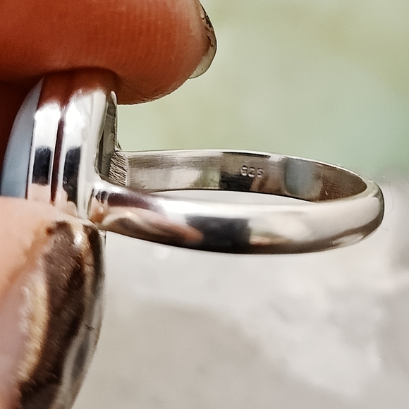 Natural Blue Larimar Ring .925 sz 6 - Picture 5 of 10